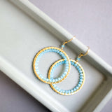 Blue Chalcedony Halo Earrings Aaria Tees