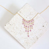 Pink Tourmaline Mini Fringe Necklace Aaria Tees