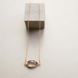 Smoky Quartz Gold Minimalist Necklace Aaria Tees