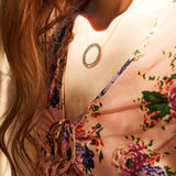 London Blue Quartz Halo Necklace Aaria Tees