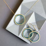 London Blue Quartz Halo Necklace Aaria Tees