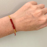 Red Jade Adjustable Stacking Bracelet Aaria Tees