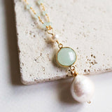 Smoky Quartz Pearl Convertible Necklace Aaria Tees