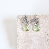 Green Amethyst Silver Drop Earrings Aaria Tees
