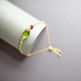 Bracelet Set: Peridot Quartz & Red Jade Aaria Tees