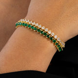 Melinda Tennis Bracelet- Emerald Aaria Tees