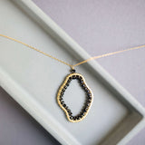 Black Spinel Freestyle Pendant Necklace Aaria Tees