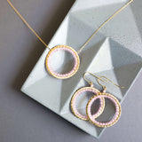 Rose Quartz Halo Necklace Aaria Tees