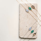 Green Apatite Silver Minimalist Necklace Aaria Tees