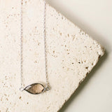 Smoky Quartz Silver Minimalist Necklace Aaria Tees