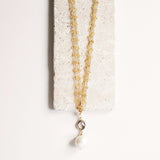 Smoky Quartz Pearl Convertible Necklace Aaria Tees