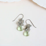 Green Amethyst Silver Drop Earrings Aaria Tees