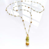 Long Peridot & Green Amethyst Beaded Chain Aaria Tees