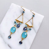 Blue Chandie Earrings Aaria Tees