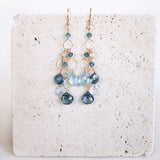 Iolite & Aquamarine Gold Waterfall Earrings Aaria Tees