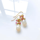 White Chalcedony Pastel Gemstone Earrings Aaria Tees
