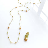 Long Peridot & Green Amethyst Beaded Chain Aaria Tees