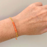 Pink Coral Adjustable Stacking Bracelet Aaria Tees