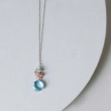 Aquamarine Quartz Gold Raindrop Necklace Aaria Tees