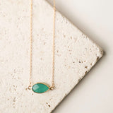 Green Apatite Gold Minimalist Necklace Aaria Tees