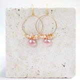 Peach Moonstone Swing Earrings Aaria Tees