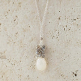 White Chalcedony Cluster Necklace Aaria Tees