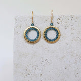 Labradorite Mini Halo Earrings Aaria Tees