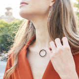 Black Spinel Halo Necklace Aaria Tees
