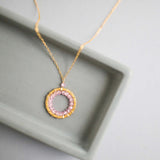 Rose Quartz Halo Jewelry Set Aaria Tees