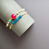 Neon Apatite Adjustable Stacking Bracelet Aaria Tees
