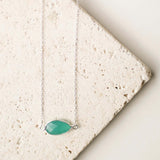 Green Apatite Silver Minimalist Necklace Aaria Tees