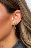 Malia Emerald Double Stud Earring Aaria Tees