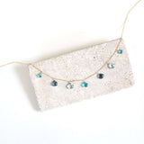 Blue Gemstone Gold Sparkler Necklace Aaria Tees