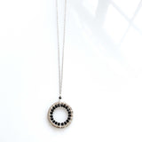 Black Spinel Halo Mini Sliver Pendant Aaria Tees
