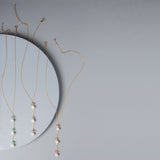 Pearl and Aquamarine Quartz Necklace Aaria Tees