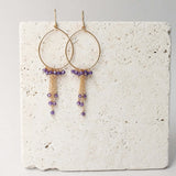 Amethyst Gold Mini Swing Hoop Earrings Aaria Tees