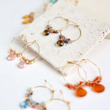 Dark Orange Chalcedony Swing Earrings Aaria Tees