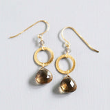 The Airie Earring - Smoky Quartz Gold Aaria Tees