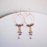 Amethyst Gold Mini Swing Hoop Earrings Aaria Tees