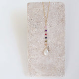 White Chalcedony Rainbow Yoga Pendant Aaria Tees