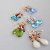 Neon Blue Quartz Bala Earrings Aaria Tees