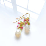White Chalcedony Pastel Gemstone Earrings Aaria Tees