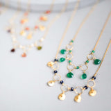 Black Spinel Mini Chain Loop Necklace Aaria Tees