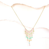 Pastel Rainbow Mini Fringe Necklace Aaria Tees