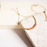 Pink Coral Adjustable Stacking Bracelet Aaria Tees