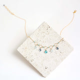 Blue Gemstone Mini Sparkler Necklace Aaria Tees