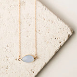 Blue Chalcedony Gold Minimalist Necklace Aaria Tees