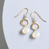 The Airie Earring - White Chalcedony Gold Aaria Tees