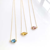 Green Amethyst Minimalist Necklace Aaria Tees