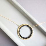 Black Spinel Halo Necklace Aaria Tees